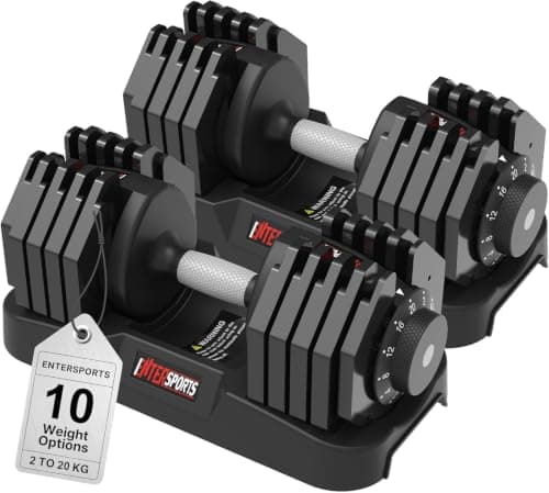 EnterSports Adjustable Dumbbells Review: A 20kg Pair for About £200