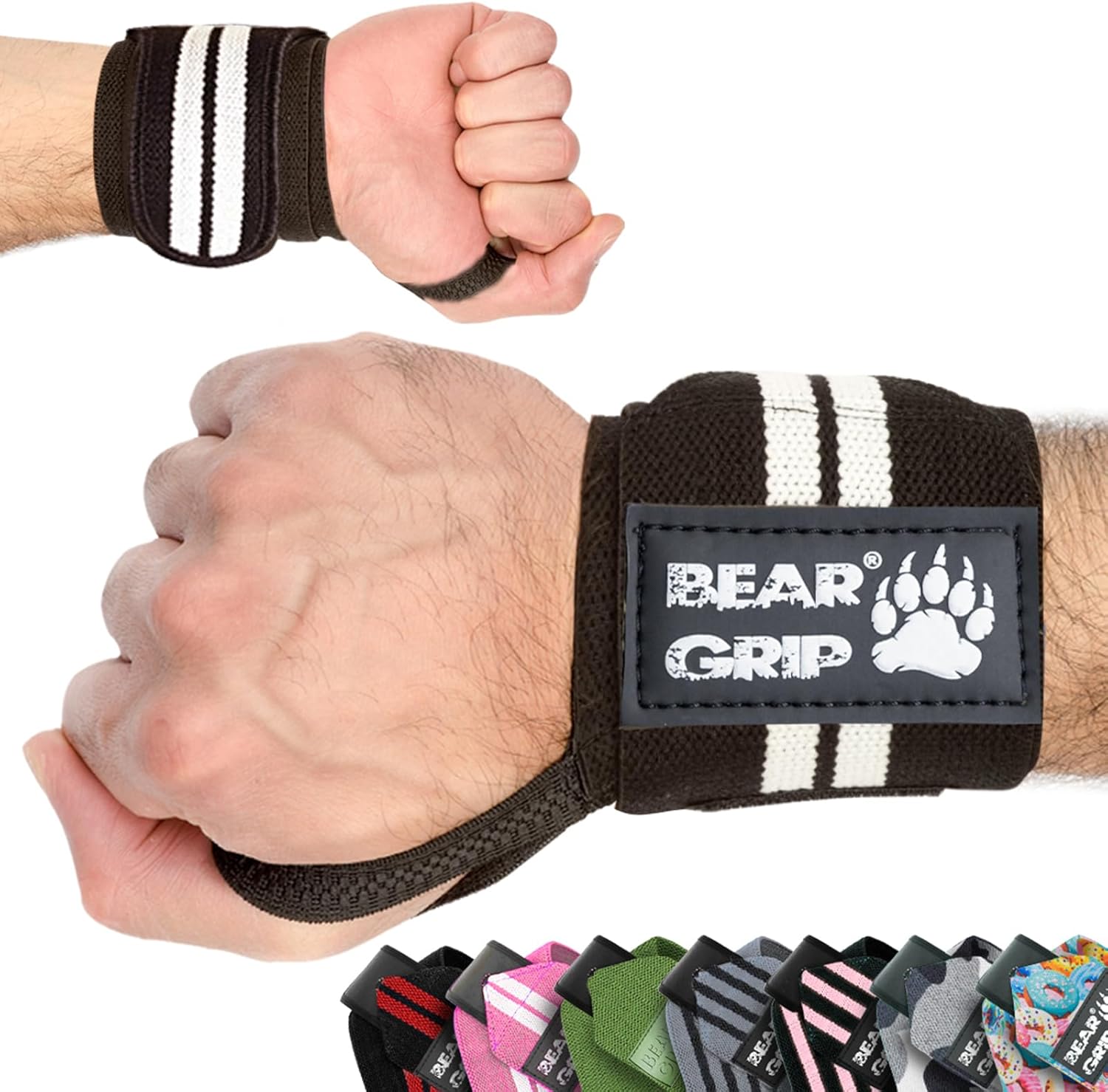 BEAR GRIP Weight Lifting Wrist Wraps: