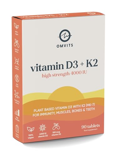 Omvits Vegan Vitamin D3 4000 IU + K2: