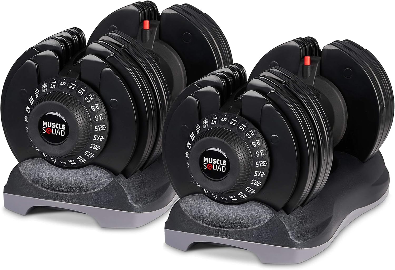 MuscleSquad 32.5kg Adjustable Dumbbell Set: