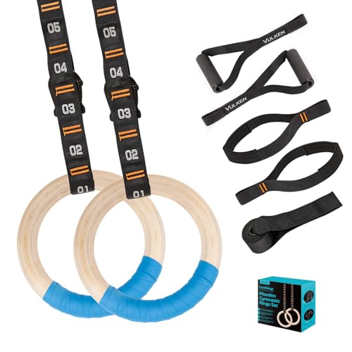 Vulken 32mm Wooden Gymnastic Rings: