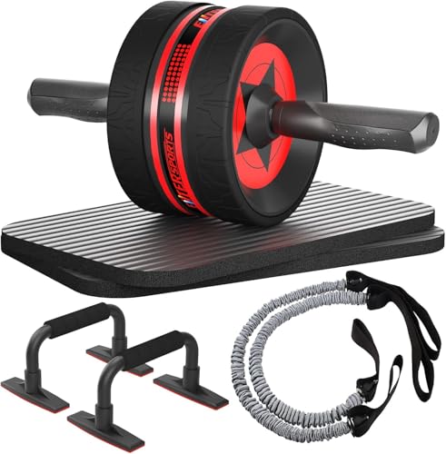 EnterSports 6-in-1 Ab Wheel Roller Kit: