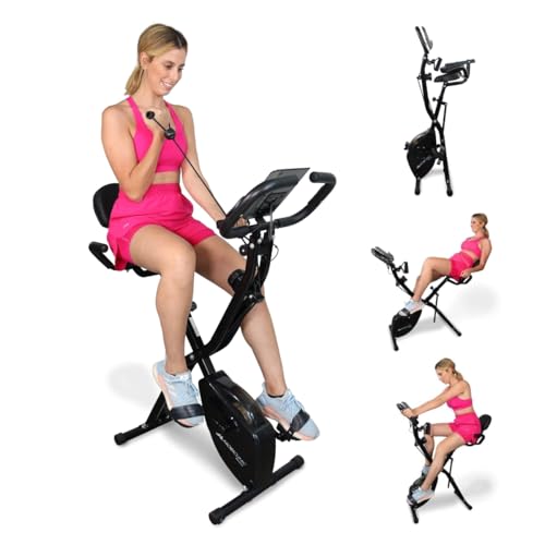 Mobiclinic Everest folding exercise bike with backrest and magnetic resistance