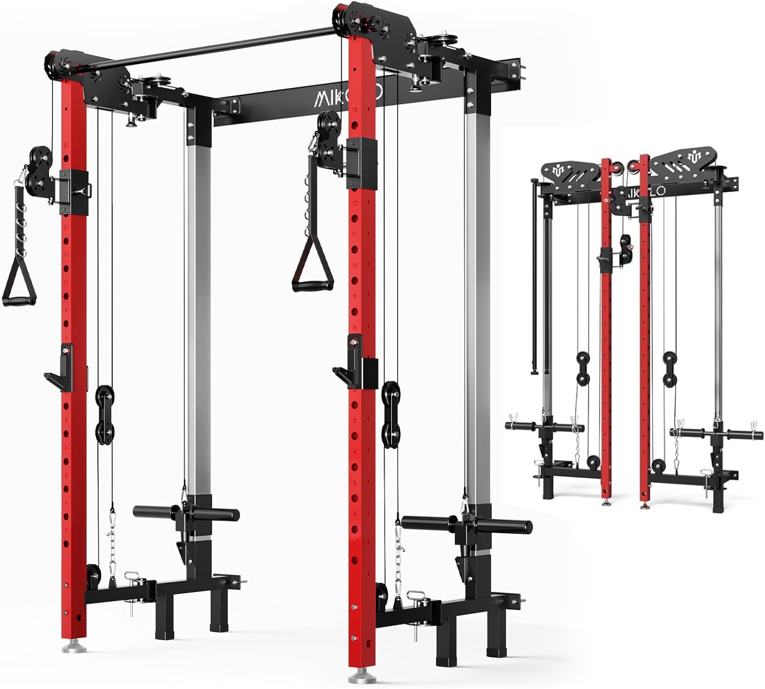 Mikolo Folding Squat Rack with Cable Crossover: