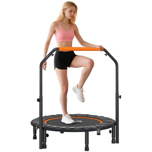 HOMCOM Foldable Mini Trampoline with Handle: