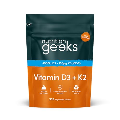Nutrition Geeks Vitamin D3 4000 IU & K2 MK7: