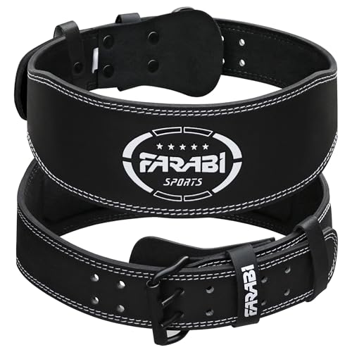 Farabi Sports 4 Inch Leather Weight Lifting Belt