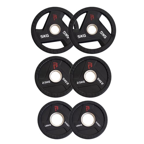 BodyPower Rubber Tri-Grip Olympic Weight Plate Kit: