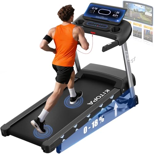 KITOPA foldable treadmill with 18% auto incline