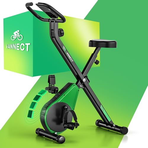 vannect folding exercise bike with 16 levels of magnetic resistance